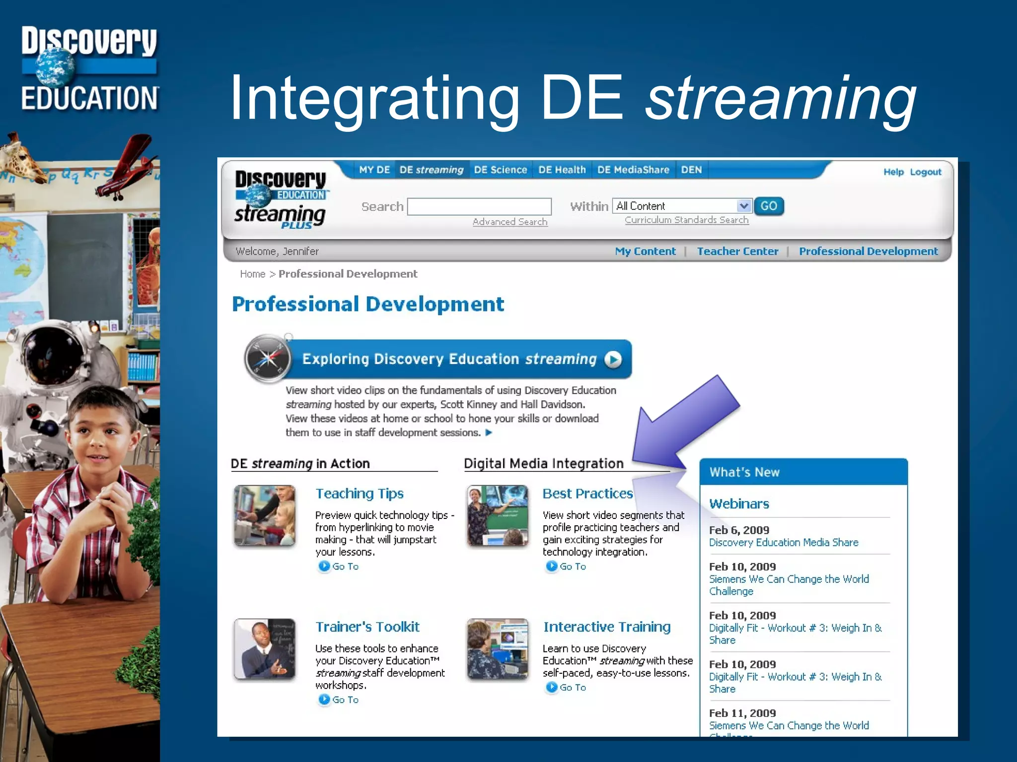 Integrating DE  streaming 