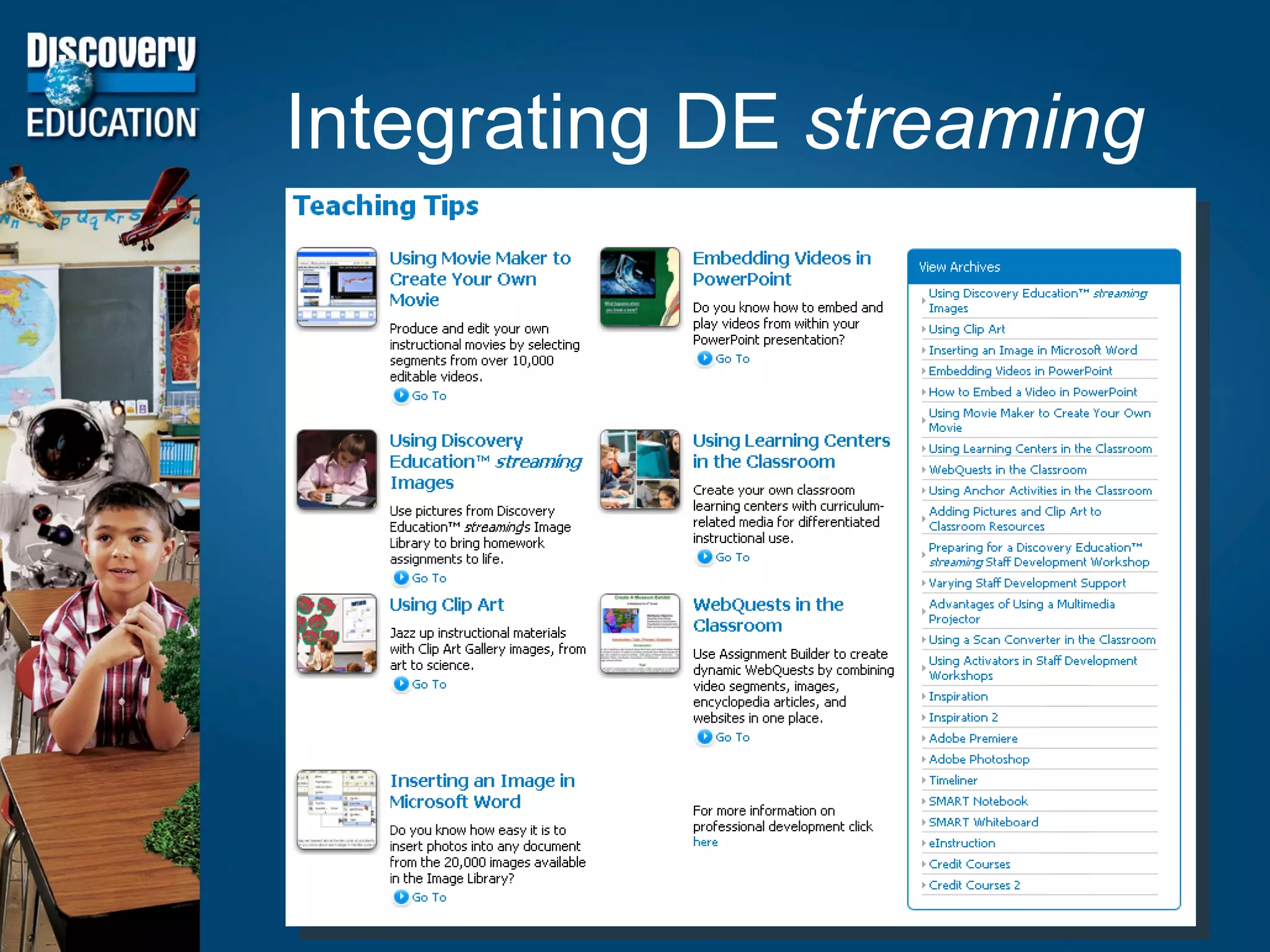 Integrating DE  streaming 
