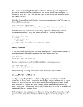 Java Script Language Tutorial