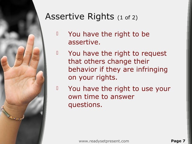 Assertiveness Powerpoint Ppt Content Modern Sample Ppt