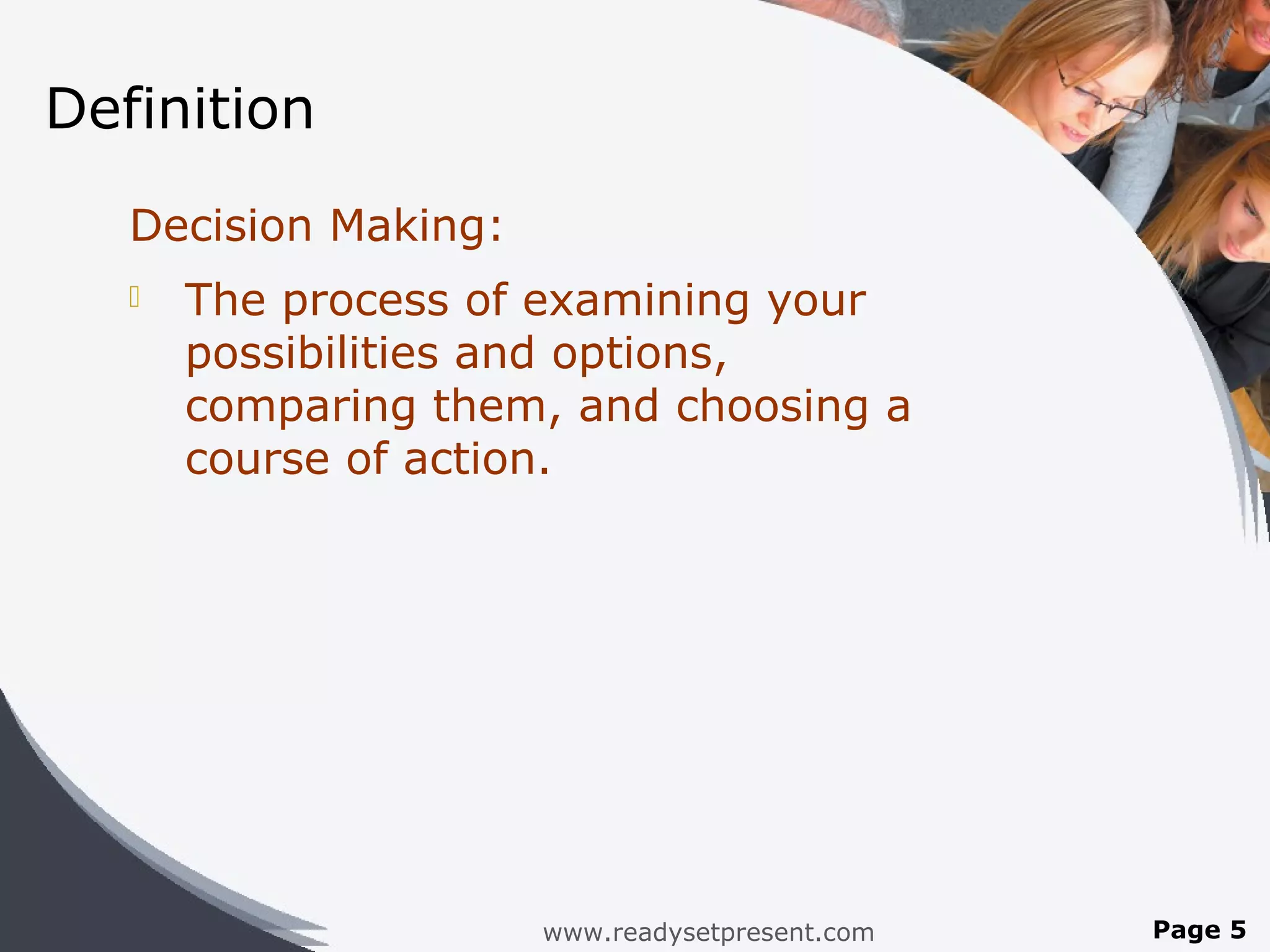 Decision Making PowerPoint PPT Content Modern Sample | PPT | Business ...
