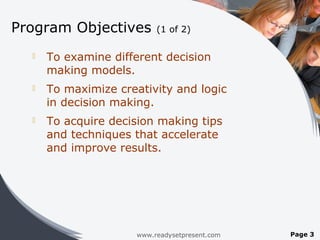 Decision Making PowerPoint PPT Content Modern Sample | PPT | Business ...