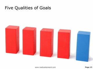Five Qualities of Goals




               www.readysetpresent.com   Page 13
 