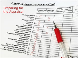 Preparing for
the Appraisal




                www.readysetpresent.com   Page 30
 