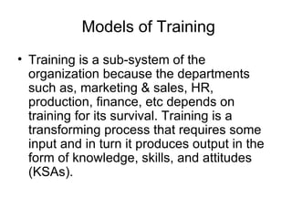 Models of Training ,[object Object]