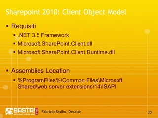 Fabrizio Basilio, Decatec25Sharepoint 2010 vs Sharepoint 2007