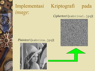 Implementasi Kriptografi pada  image : Plaintext  ( sabrina.jpg ):  Ciphertext  ( sabrina1.jpg ):  