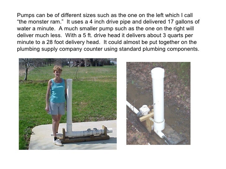 Possibilities for Locally Fabricated Hydraulic Ram Pumps