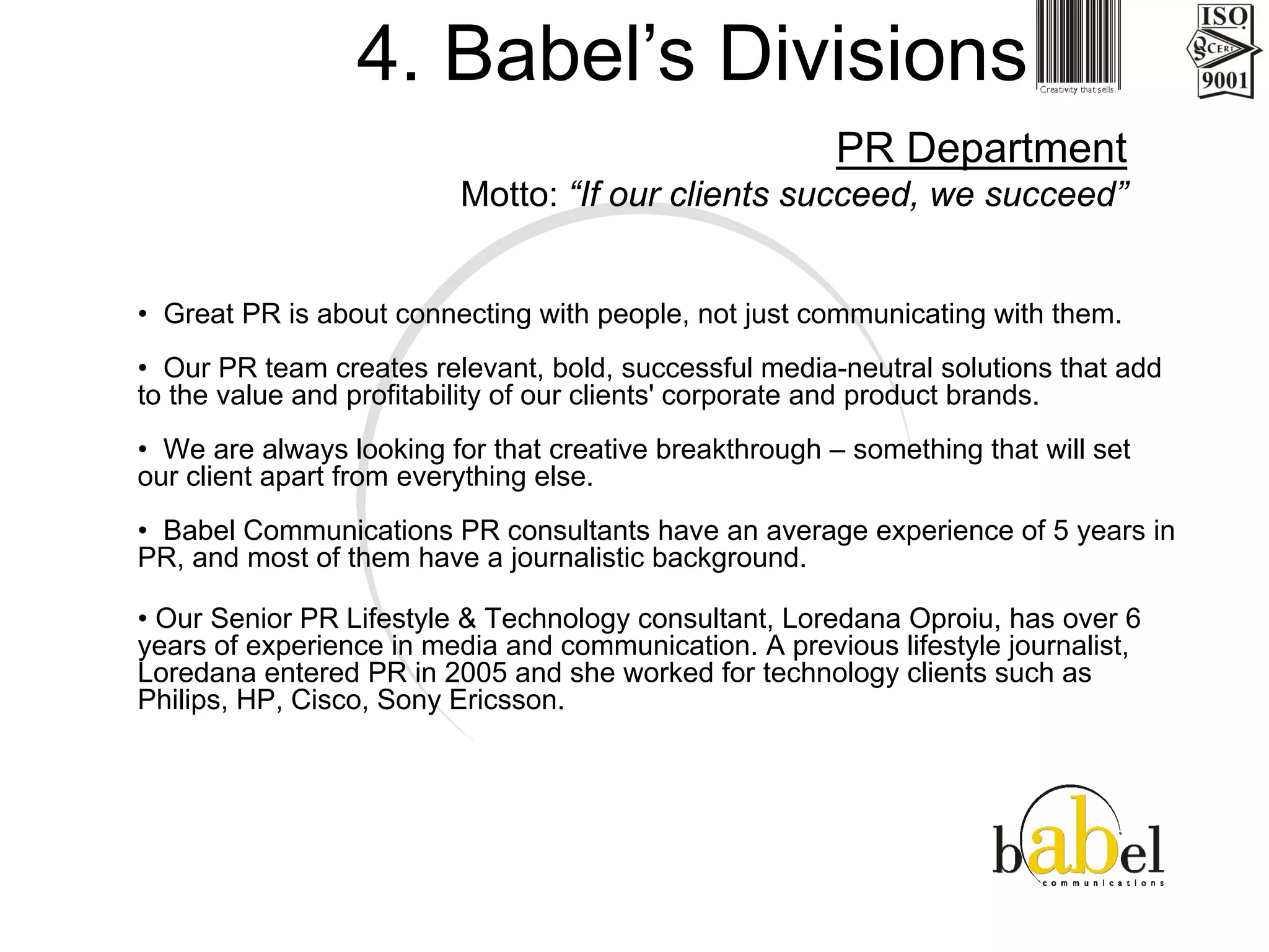 Babel Communication Presentation
