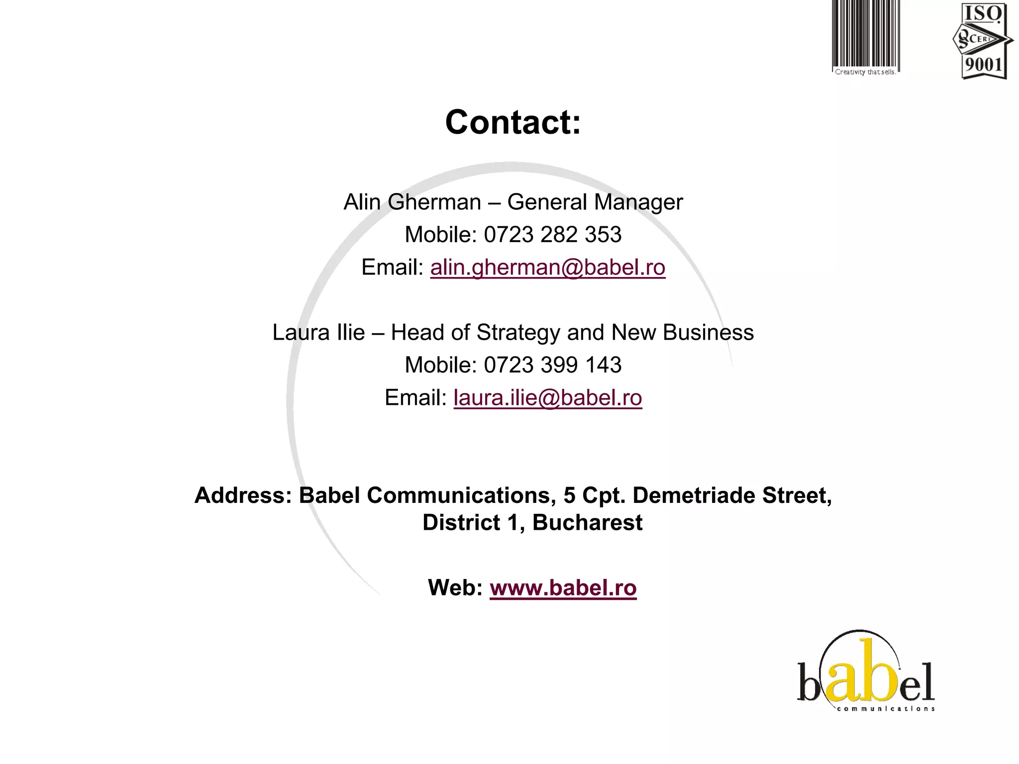 Babel Communication Presentation