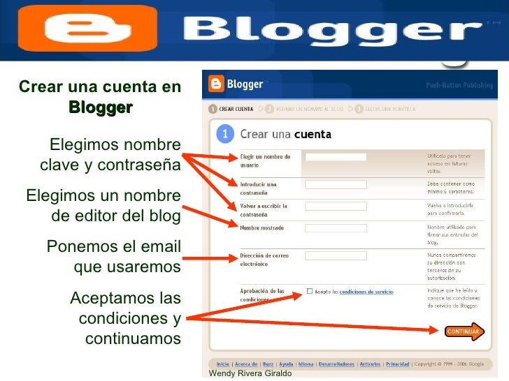COMO CREAR UN BLOGGER