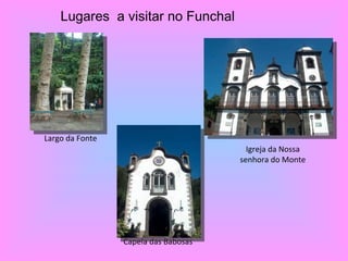 Lugares  a visitar no Funchal Largo da Fonte Igreja da Nossa senhora do Monte Capela das Babosas  