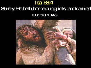 Isa. 53:4   Surely He hath borne our griefs, and carried our sorrows:   