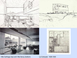 Villa Carthage (top) and Villa Savoy (bottom) Le Corbusier  1928-1930 