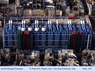 Centre Georges Pompidou R. Piano & R. Rogers, arch.  Ove Arup & Partners, engr.   Paris, 1977 