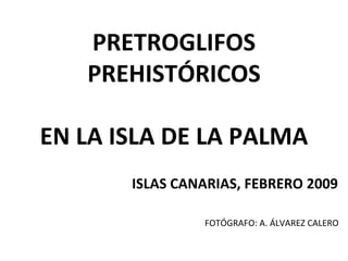 PRETROGLIFOS PREHISTÓRICOS EN LA ISLA DE LA PALMA ISLAS CANARIAS, FEBRERO 2009 FOTÓGRAFO: A. ÁLVAREZ CALERO 