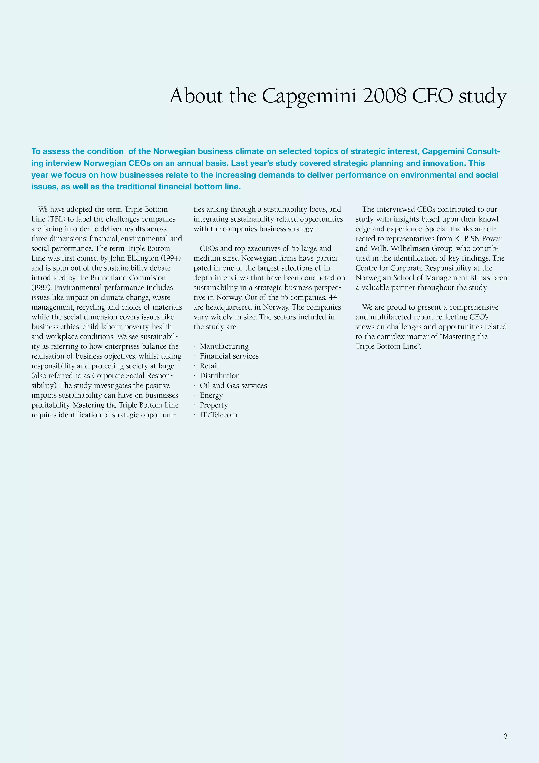 Report - Mastering The Triple Bottom Line