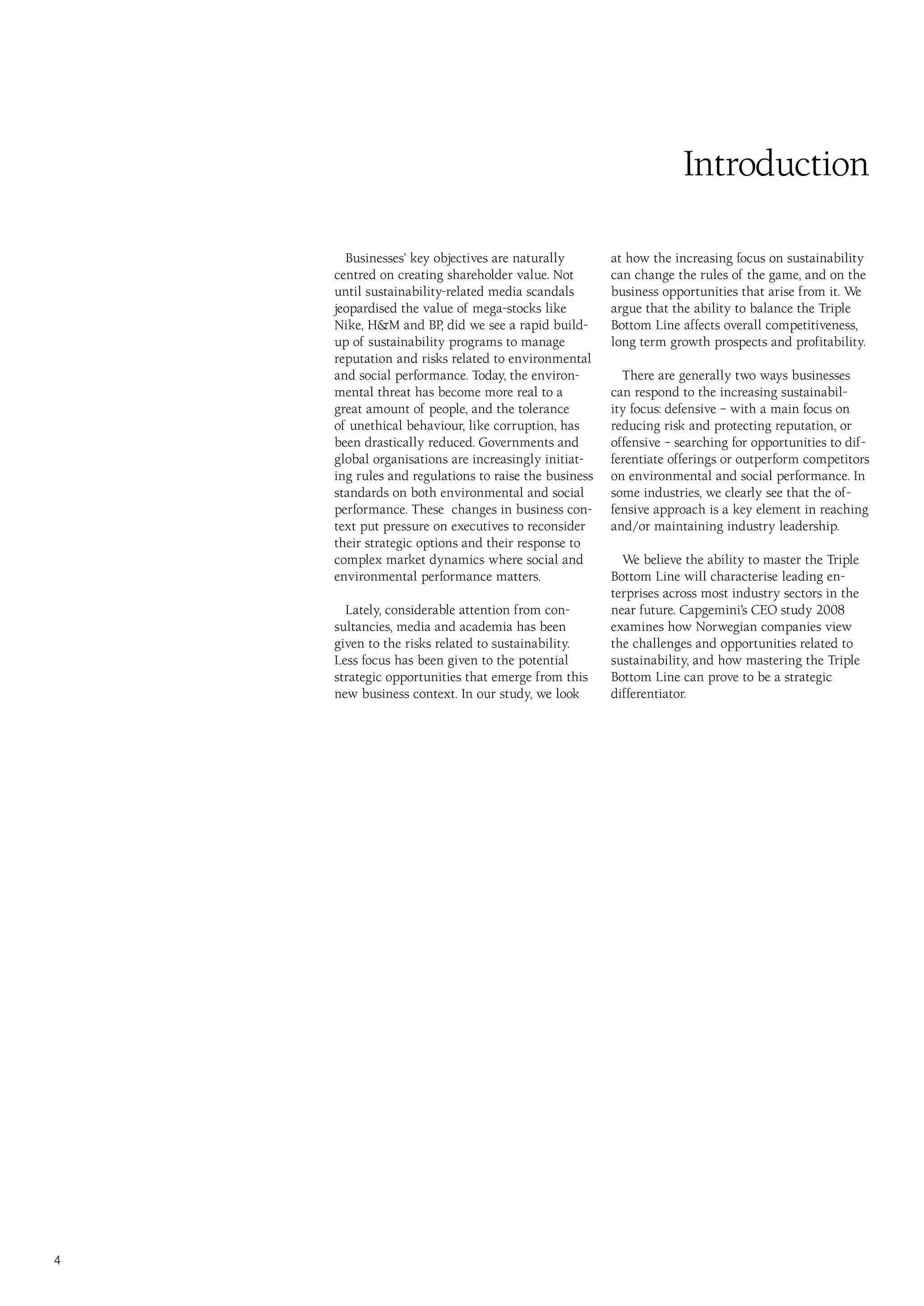 Report - Mastering The Triple Bottom Line