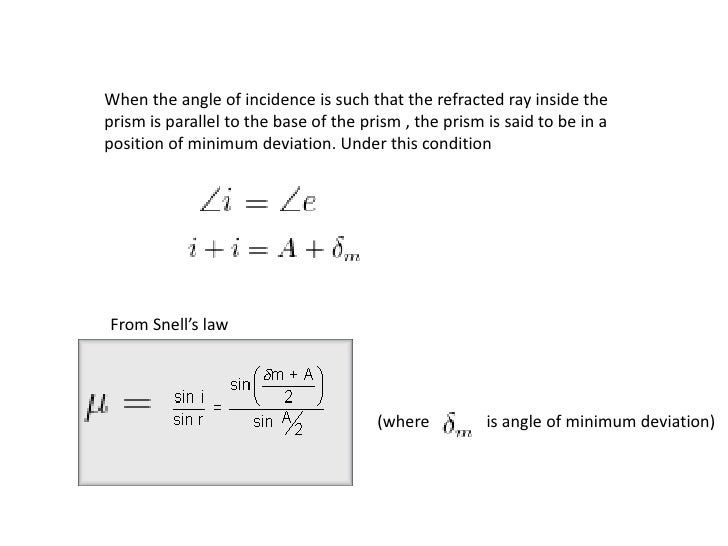 Ray Optics Formulaes