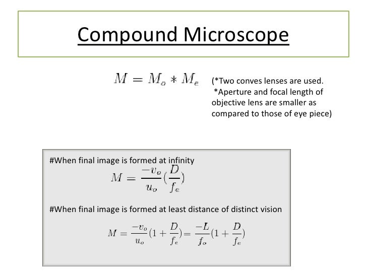 Compound Microscope Magnification Formula Derivation Micropedia