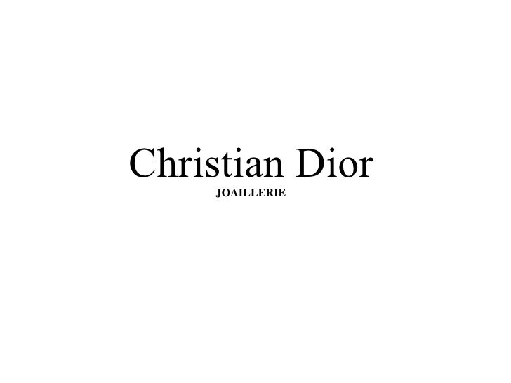christian dior bijoux