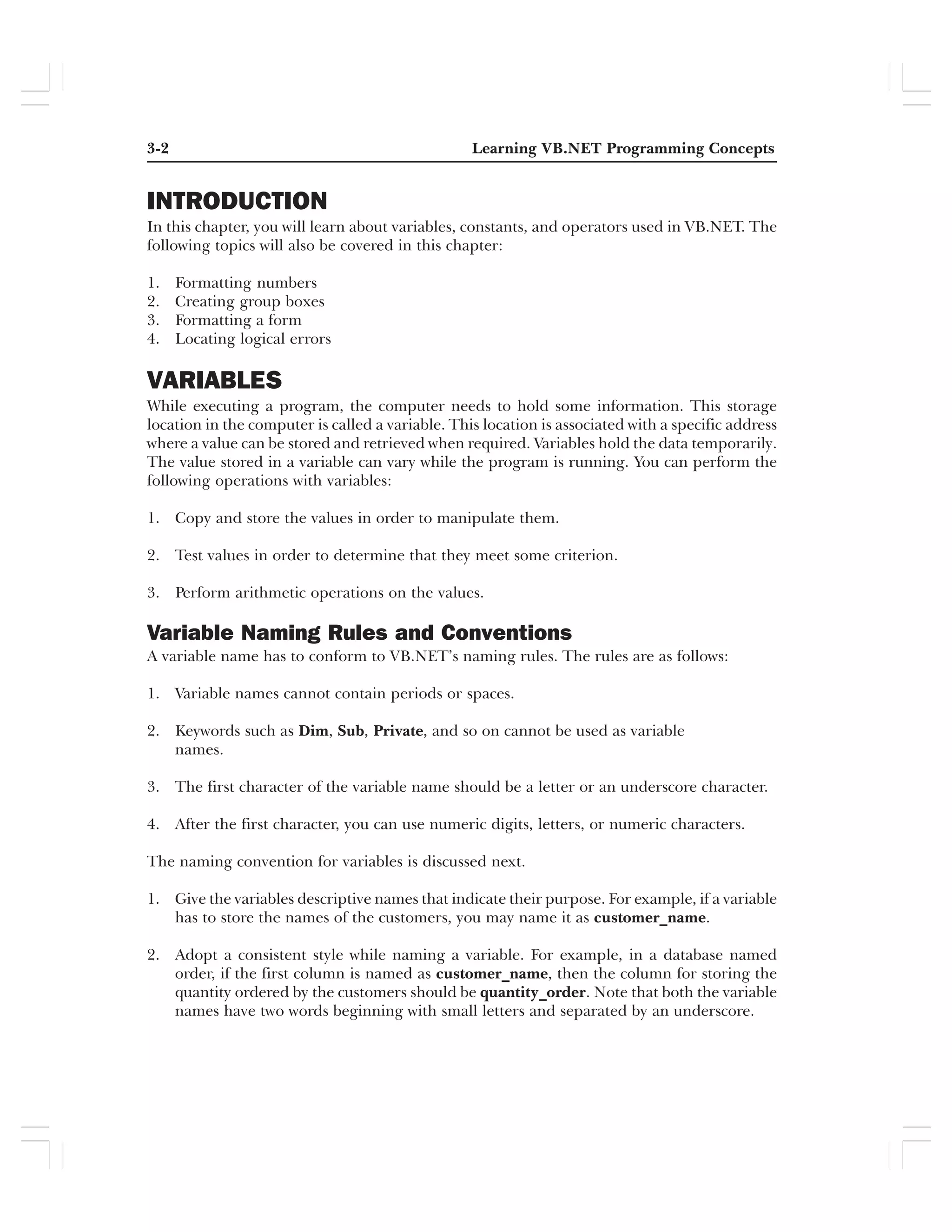 Learning VB.NET Programming Concepts