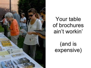 Your table of brochures ain’t workin’ (and is expensive) 