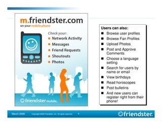 SNWF Friendster presentation