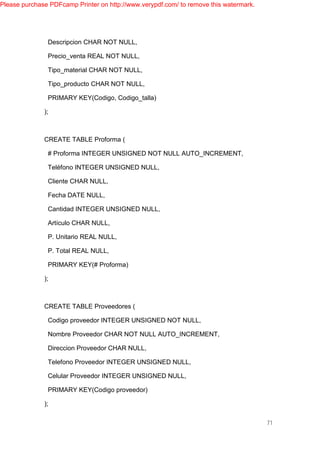 PROYECTO DE BASE DE DATOS