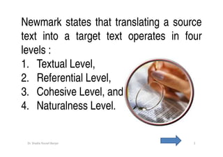 Levels of Translating, by Dr. Shadia Yousef Banjar | PDF