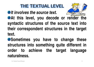 Levels of Translating, by Dr. Shadia Yousef Banjar | PDF