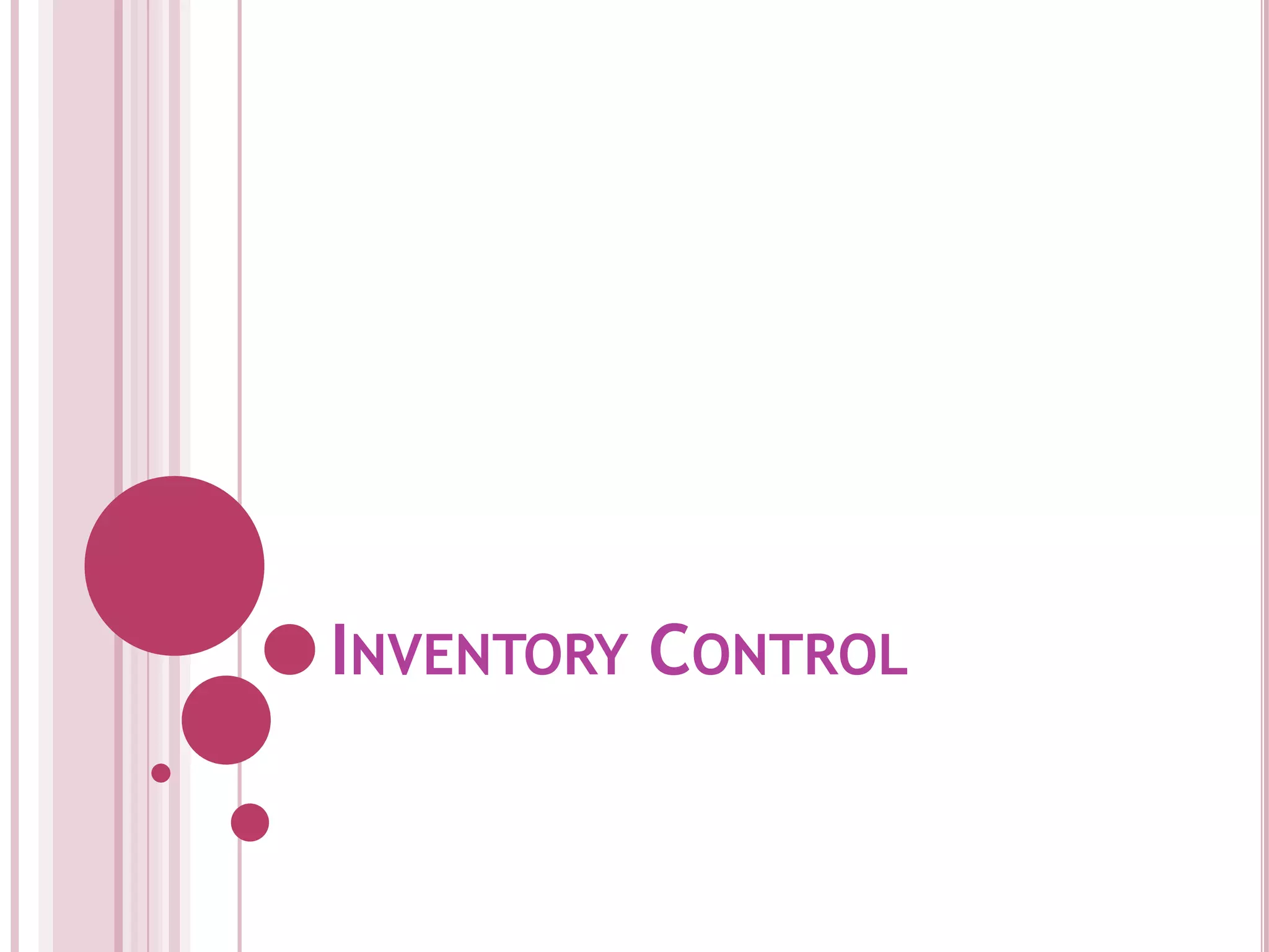 Inventory Control