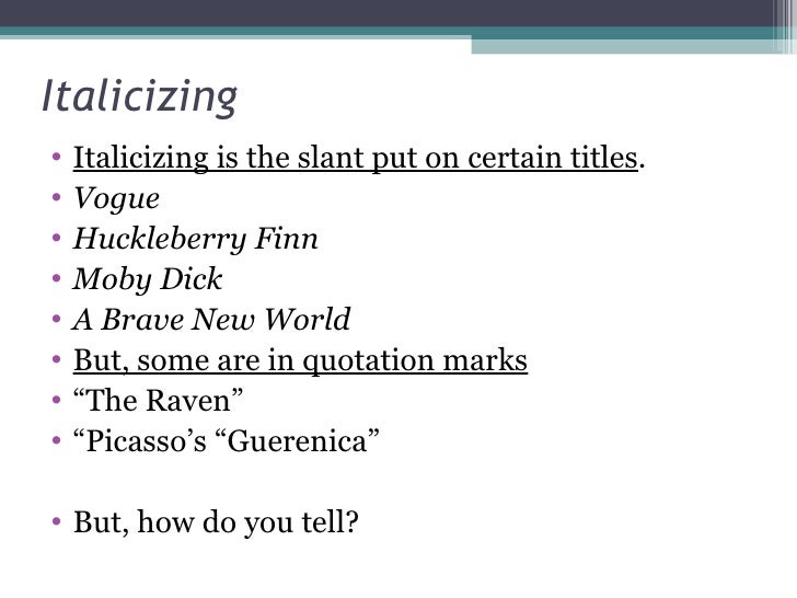 do you italicize names in an essay