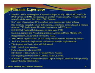 Capacity Development Public Financial Management