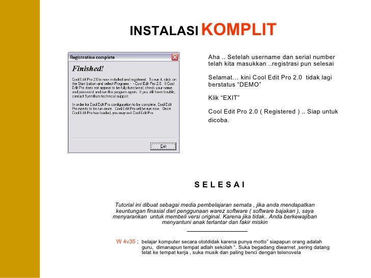 Tutorial Instalasi Cool Edit 2 0