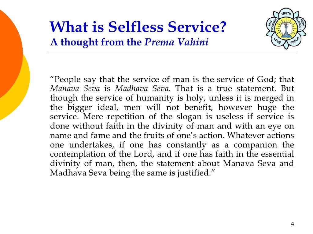 essay about selfless service