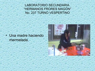 LABORATORIO SECUNDARIA “HERMANOS FRORES MAGÓN” No. 237 TURNO VESPERTINO Una madre haciendo mermelada.