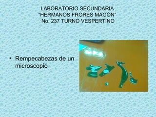 LABORATORIO SECUNDARIA “HERMANOS FRORES MAGÓN” No. 237 TURNO VESPERTINO Rempecabezas de un microscopio