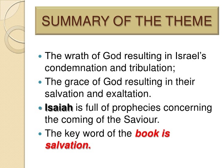 Book Of Isaiah Summary - slide share