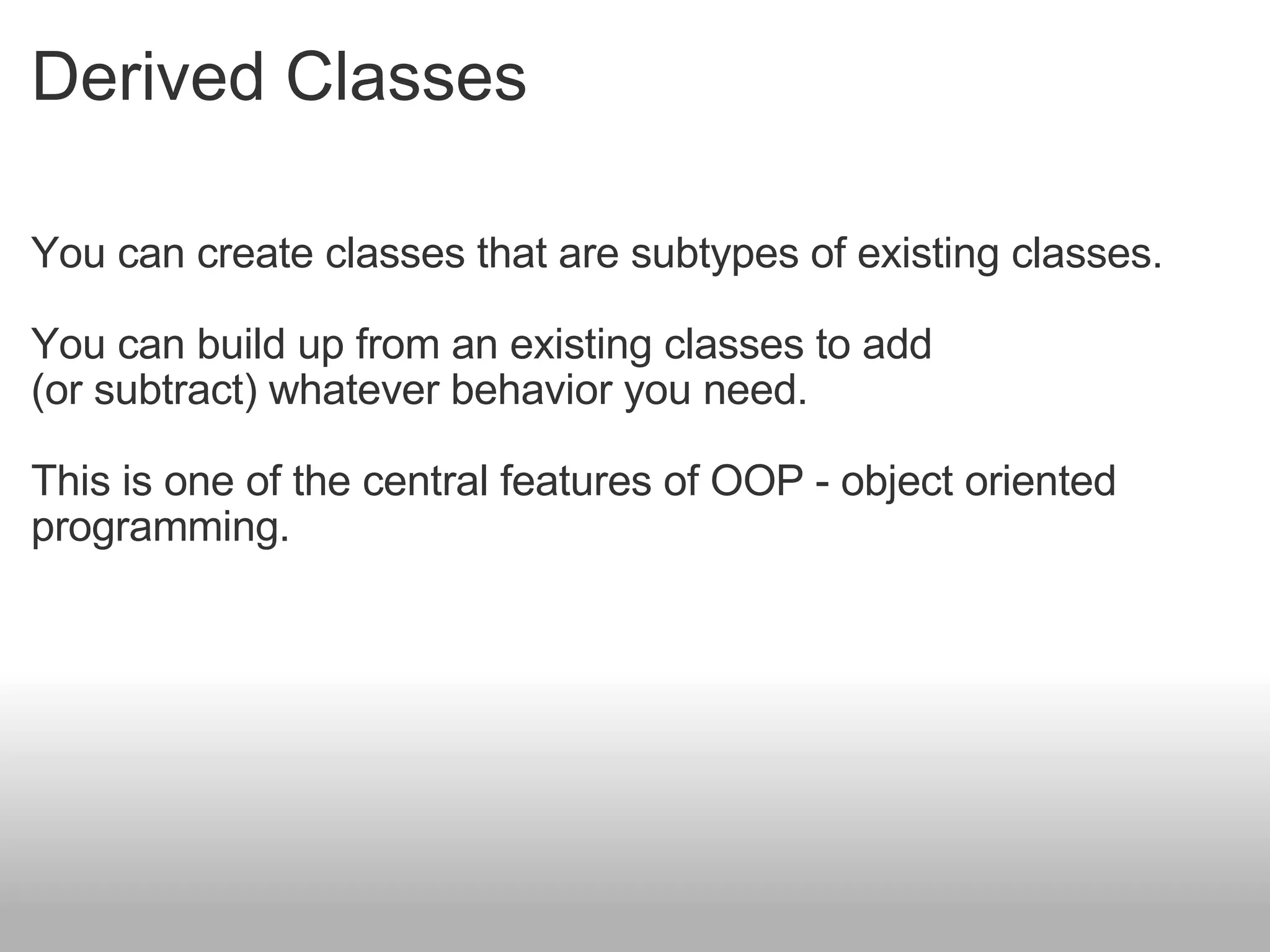 Classes and Inheritance