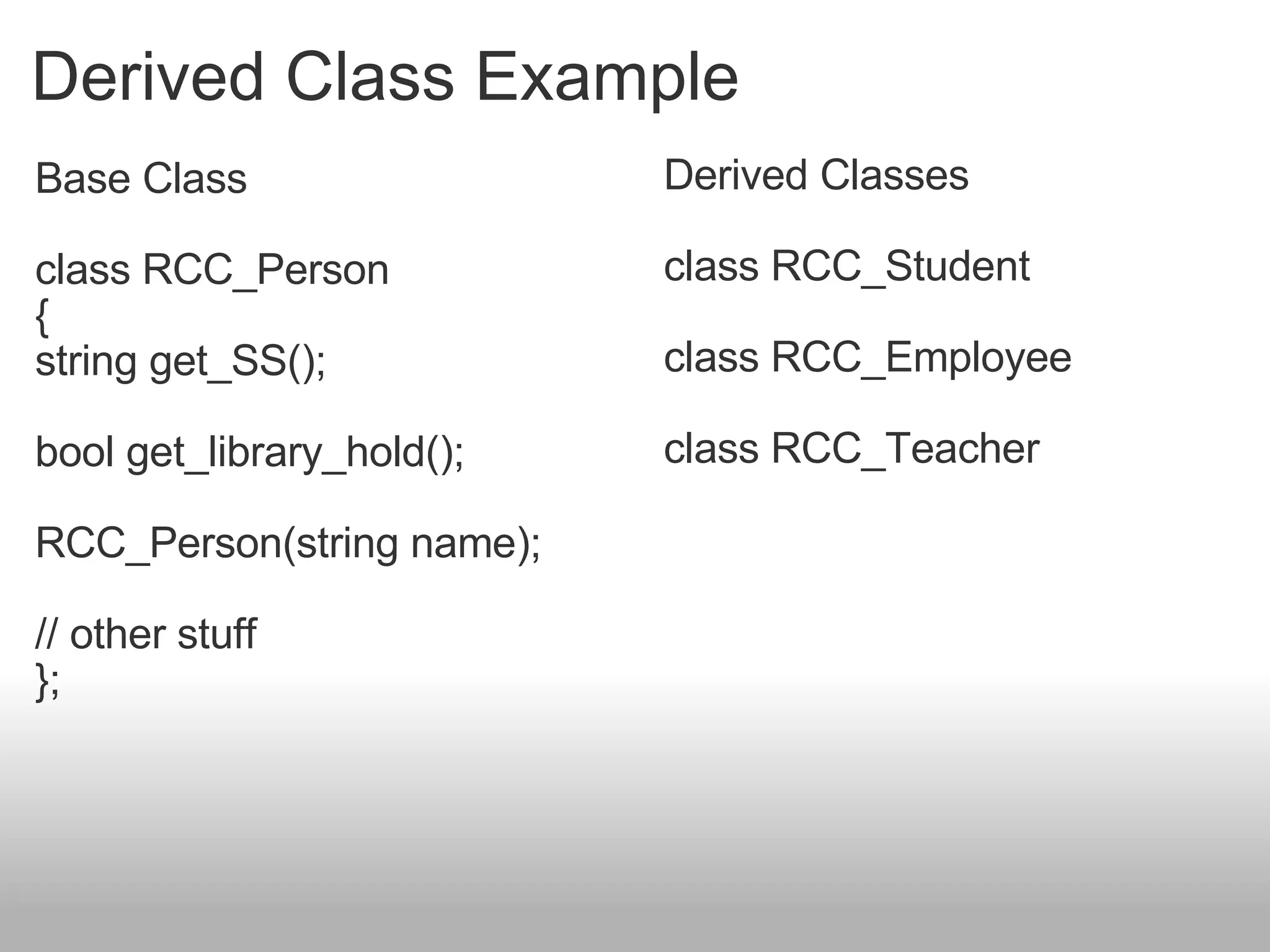 Classes and Inheritance