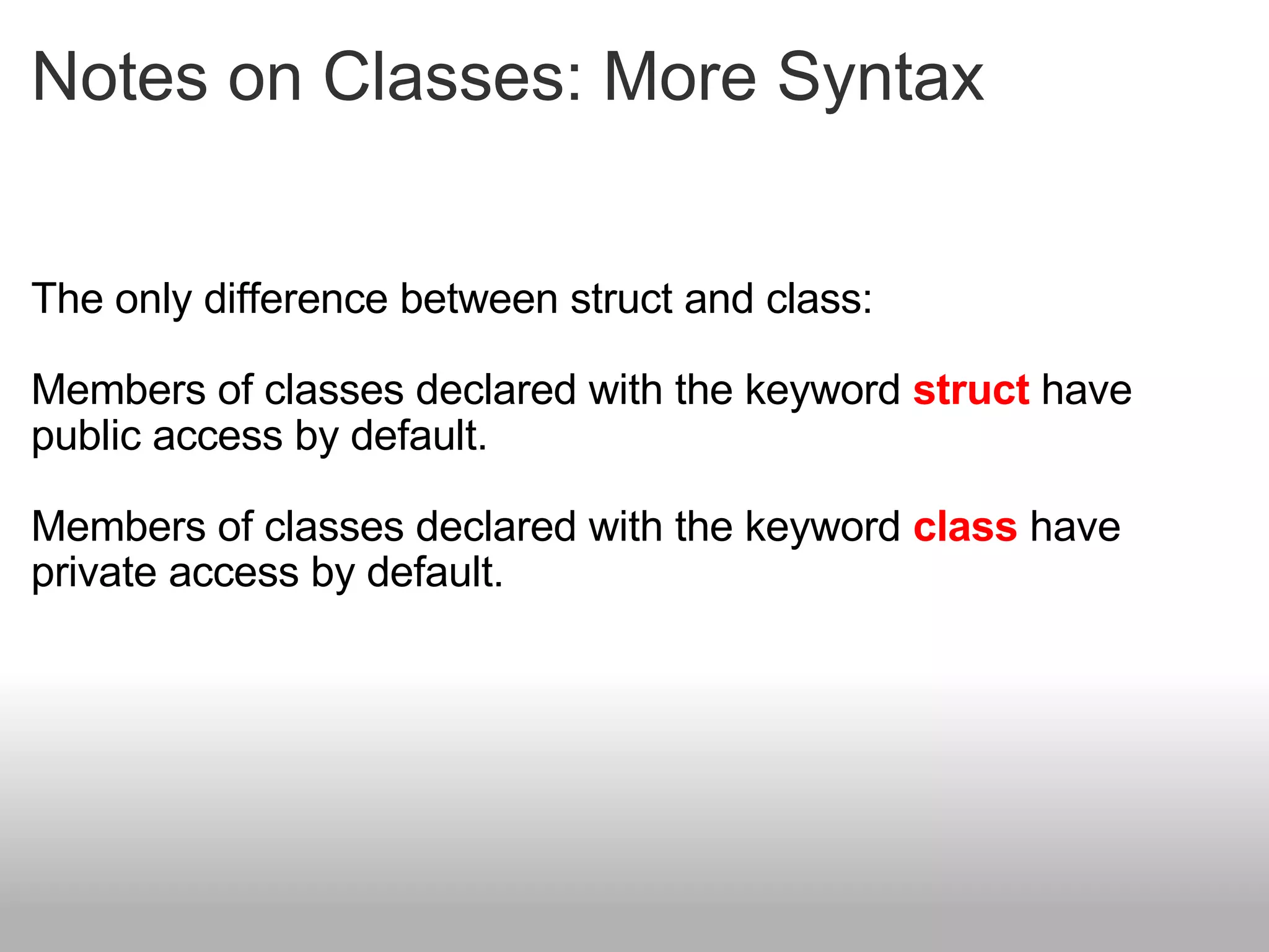 Classes and Inheritance