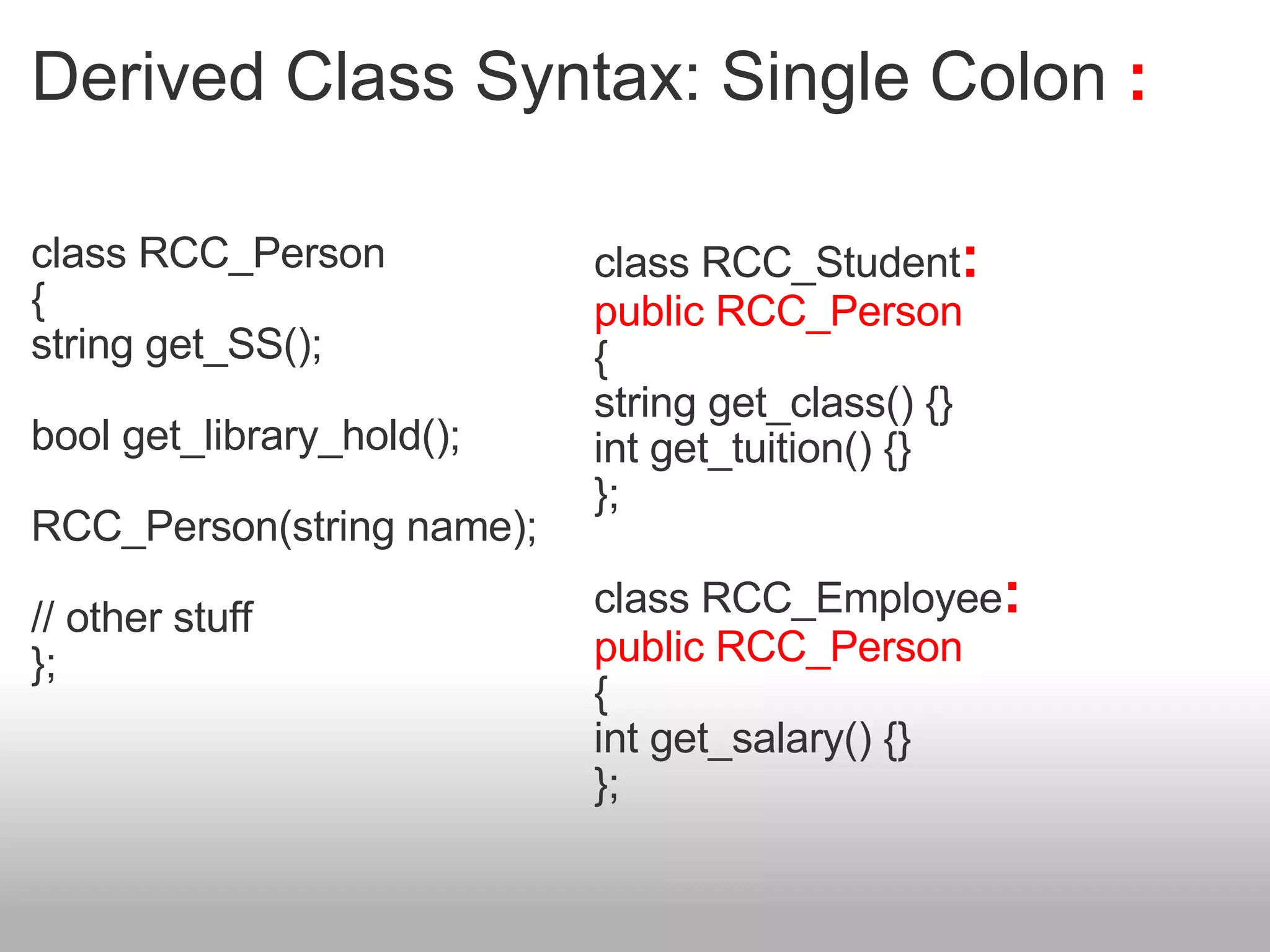 Classes and Inheritance