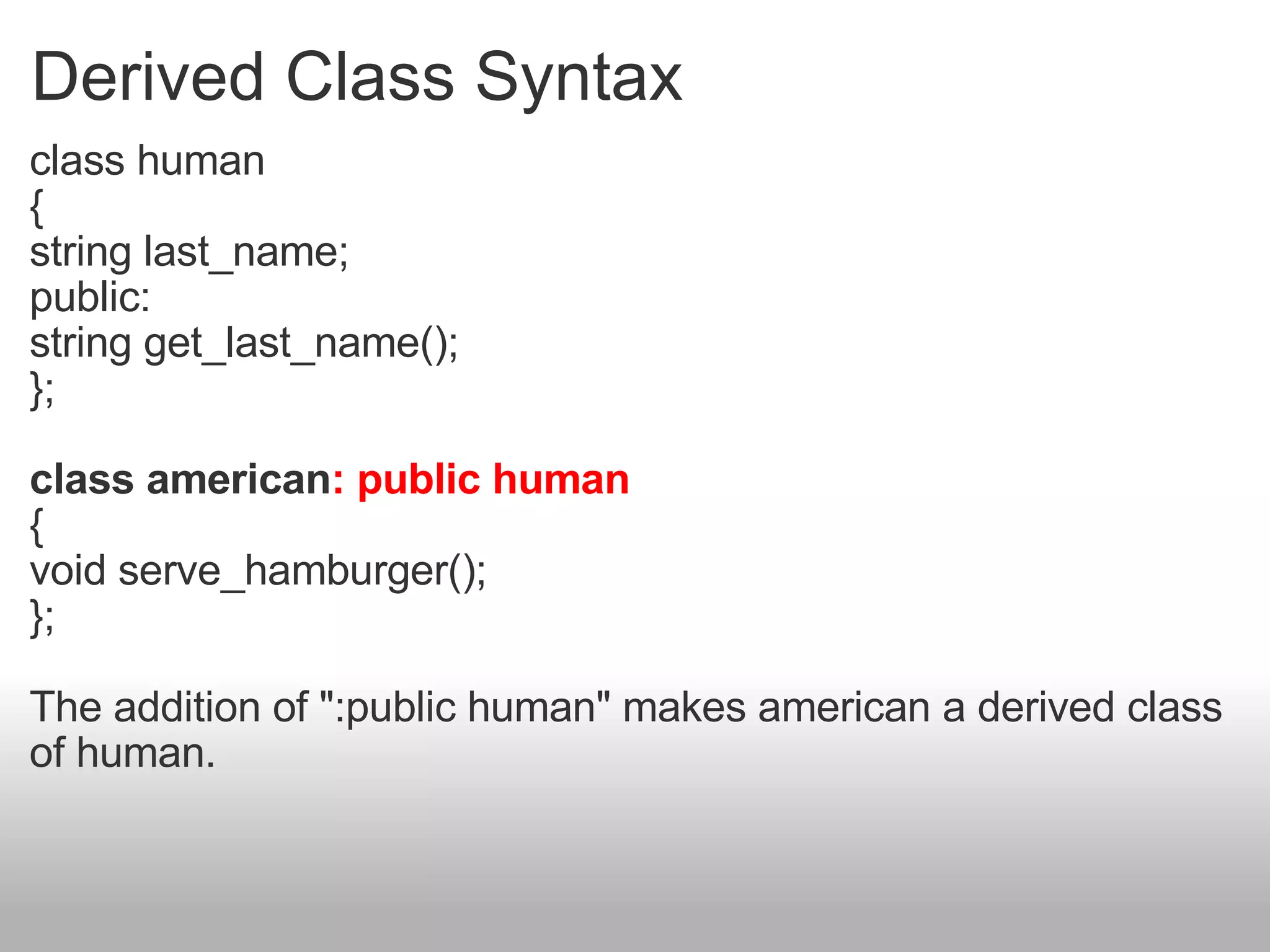 Classes and Inheritance