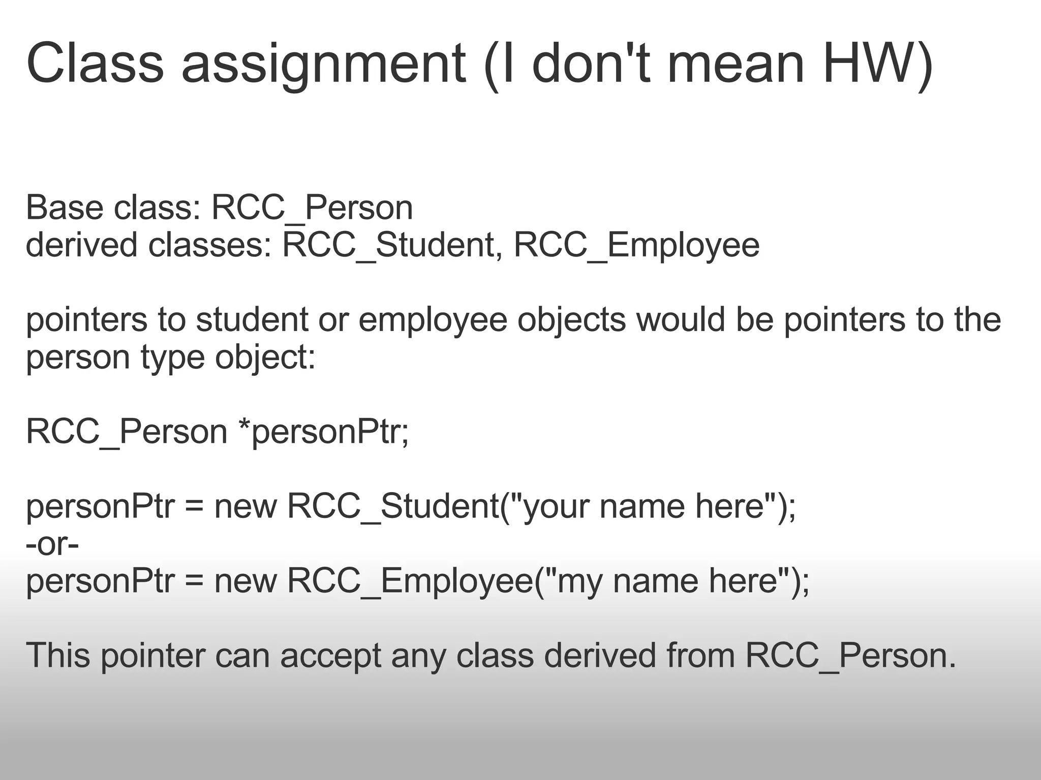 Classes and Inheritance