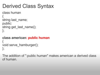 Classes and Inheritance