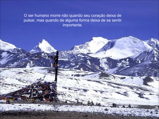 O ser humano morre não quando seu coração deixa de pulsar, mas quando de alguma forma deixa de se sentir importante. 