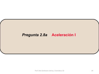Pregunta 2.8a Aceleración I Prof: Dick Zambrano Salinas, Cinemática 1D 
