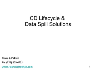 CD Lifecycle &  Data Spill Solutions Omar J. Fakhri  Ph: (727) 505-4701 [email_address]   