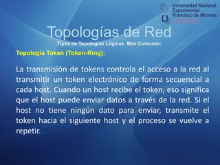 Topologías de RedTipos de Topologías Físicas mas Comunes:Topología Árbol:Desventajas:Se requiere más cable.